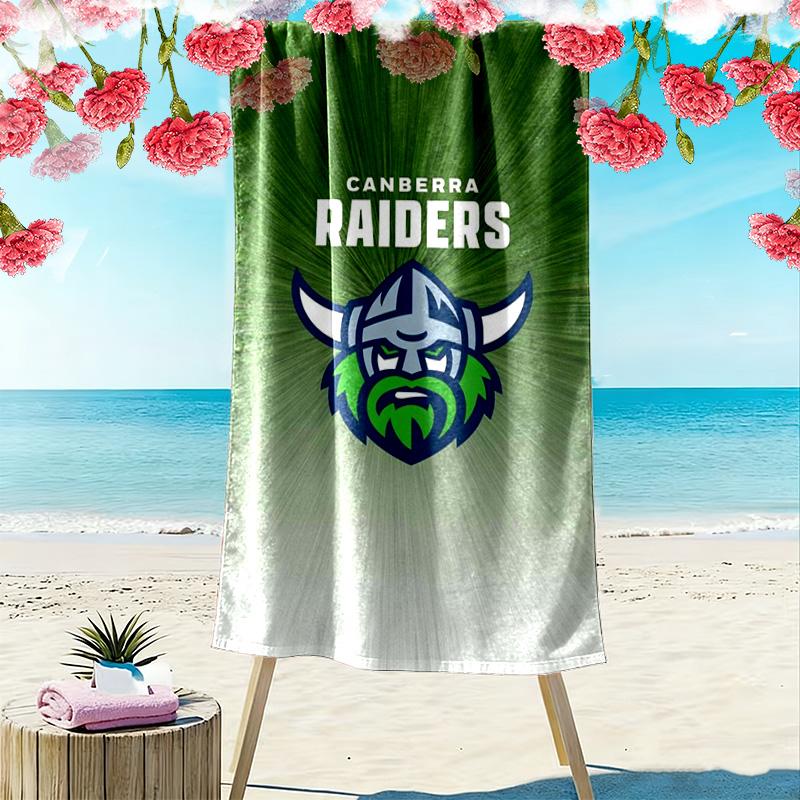 Canberra Raiders Logo Print Beach Towel, Large Soft Quick Dry Towel for Beach Camping Swimming