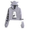 Zero Two Darling in the Franxx Anime Cat Ear Cropped Hoodie