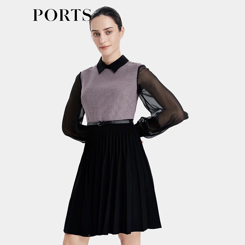 PORTS Women's Houndstooth Wool Midi Dress