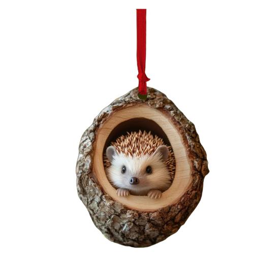 Weihnachtsschmuck mit Tieren, 2D-Acryl, Waldtier-Dekoration, lustige Tierdrucke, Eulen, Waschbären, Koalas, Weihnachtsdekoration