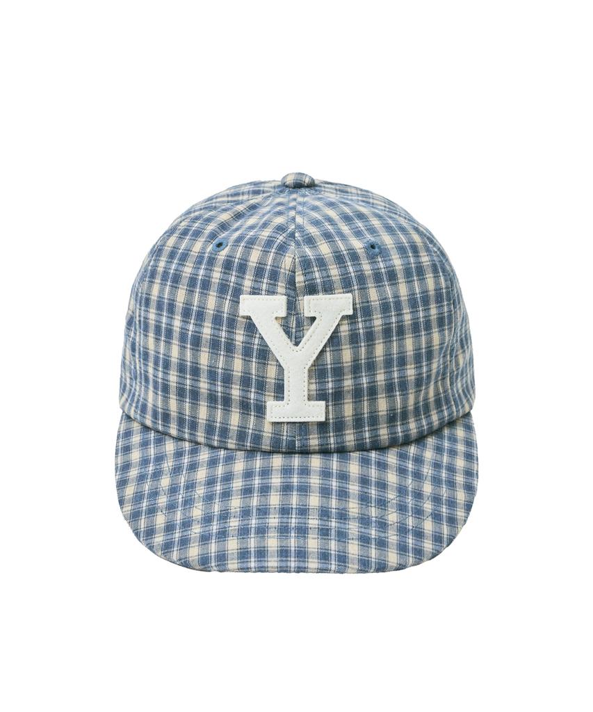 YALE Y Logo Check Ball Cap_Blue
