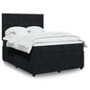 Maison Exclusive - Bed Slat Base with Mattress Black 140x200 Cm Velvet