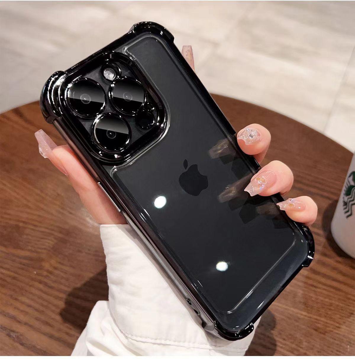 

For Apple 16E Phone Case for IPhone 15 Promax Four Corner Airbag Anti Drop 14 Simple Electroplated Transparent Case For iPhone6P/6SP