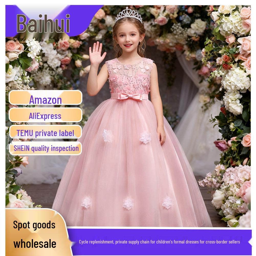 European & American Girls' Formal Flower Dress - Catwalk & Piano Performance Costume 591.