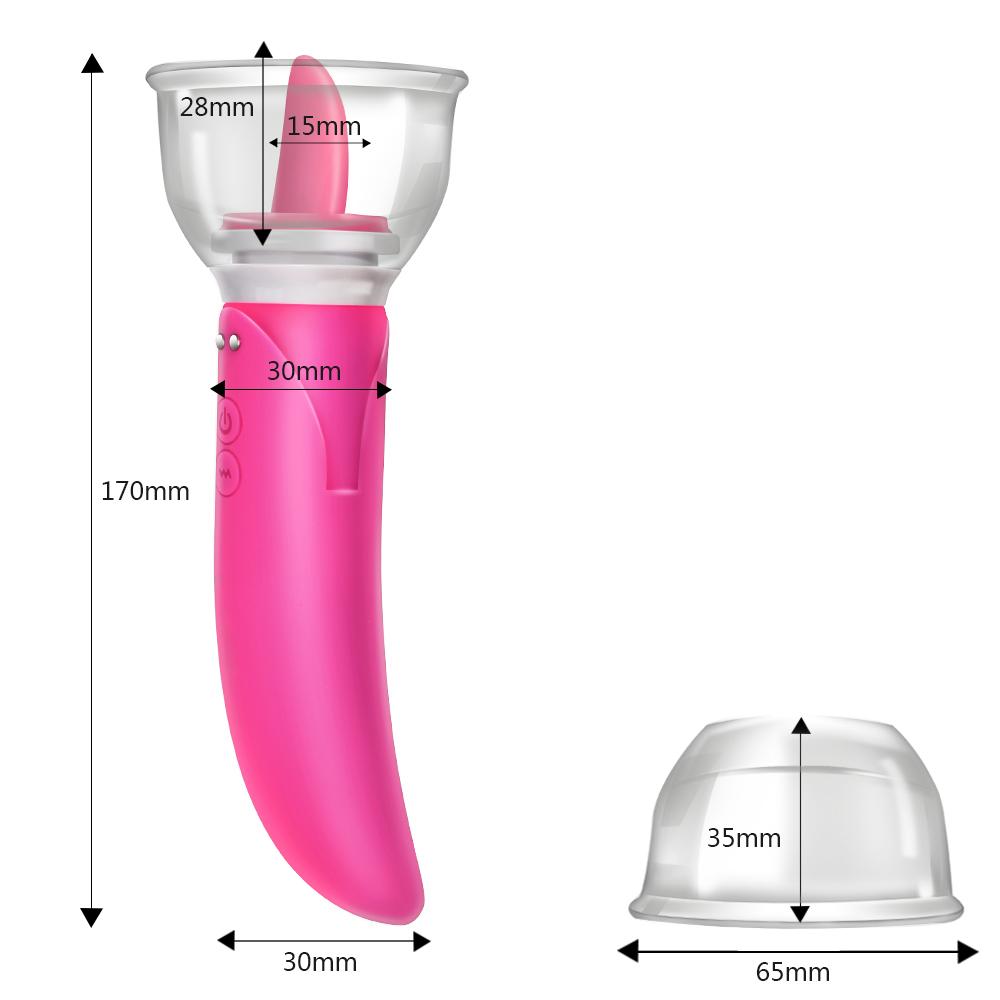 Dildo-Vibrator Klitoris G-Punkt Vibrator Vagina Brustmassage Doppelkopf Sexspielzeug für Frauen Zungenleckpumpe
