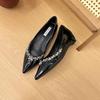 Rhinestone 5cm~ Inner Height Increase Single Shoes Women's New Small Night and Evening Beautiful Shoes French Giant Good-looking Pointed Women's Shoes