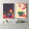 Retro Japanisches Essen Reis Kaffee Frühstück Matcha Sushi Minimalistisches Malerei Poster Leinwandmalerei Wandbilder Heimküchendekor