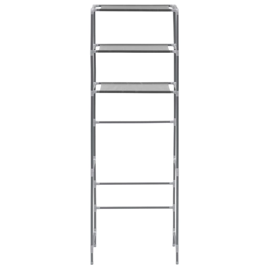 Scaffale per WC con 3 Ripiani Argento 53 x 28 x 169 cm
