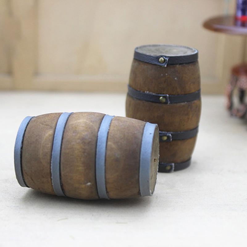 1:12 Miniatur Puppenhaus Mini Holz Rotwein Fass Bier Fass Bier Fass Dekor