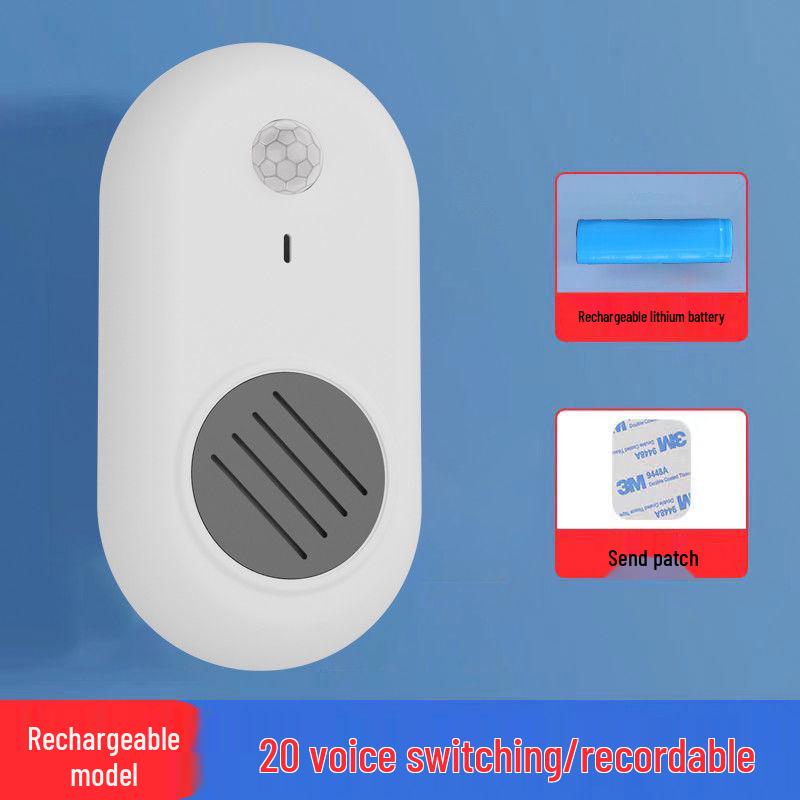 Rechargeable Infrared Doorbell with Voice Prompts and Motion Sensing