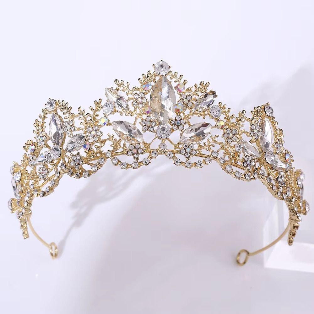 Sparkling Bridal Princess Crown Elegant Wedding Head Wear Baroque Queen Tiaras  Photography Props