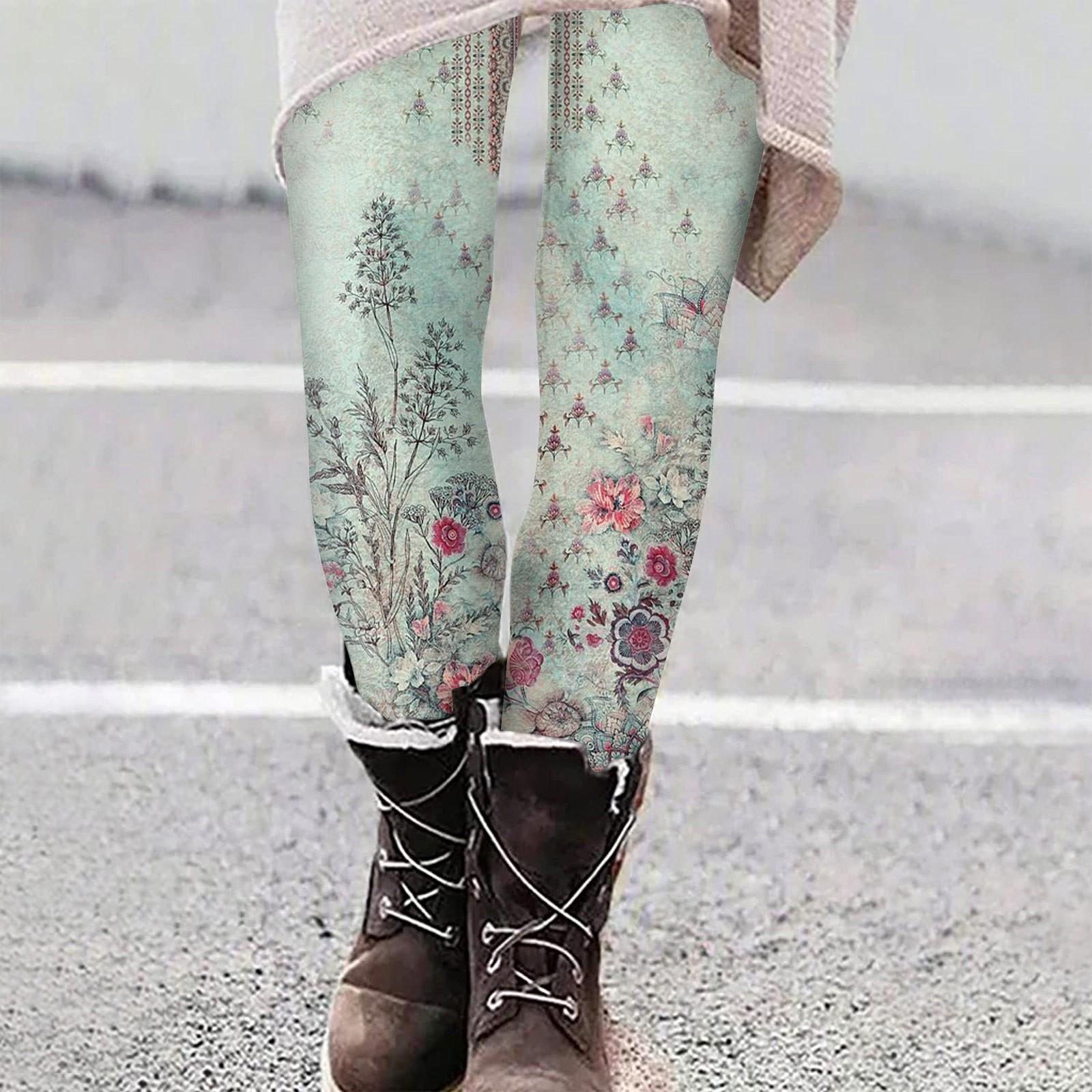 

Женские повседневные узкие эластичные брюки для йоги с принтом в стиле ретро, ​​укороченные брюки XXL