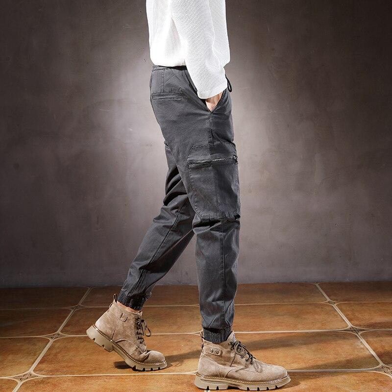 Cargo Pants Men Elastic Waist 