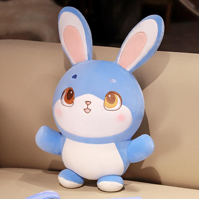 

New cute blue and blue rabbit doll plush toy cute rabbit doll housewarming ornament for girlfriend 28cm