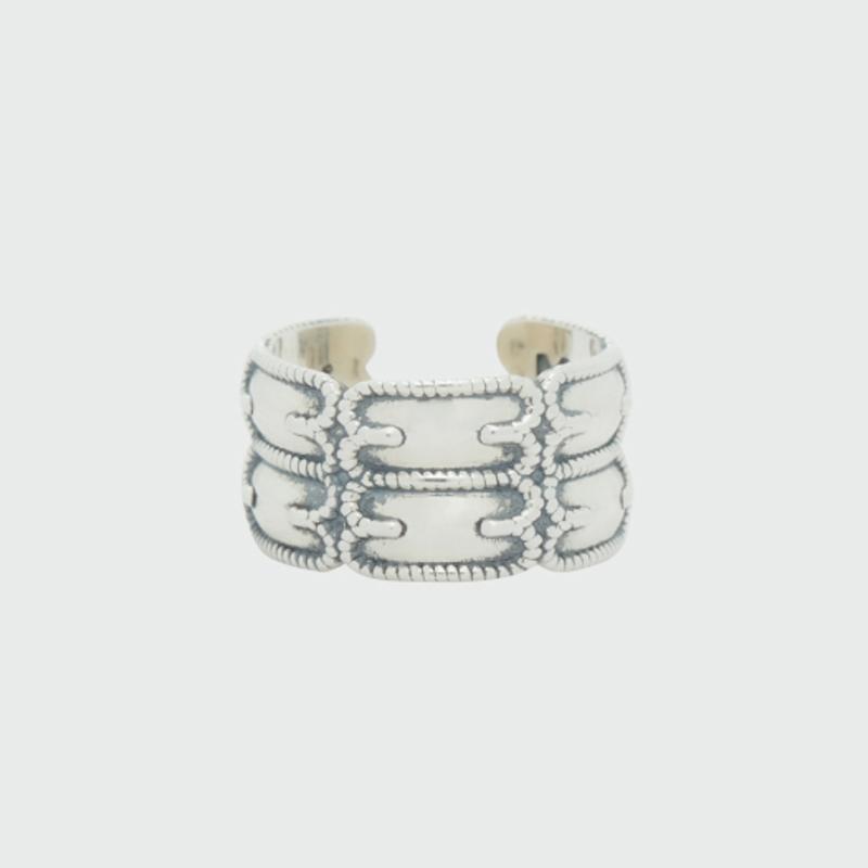 EENK WOLD Double-Band Logo Ring - Silver