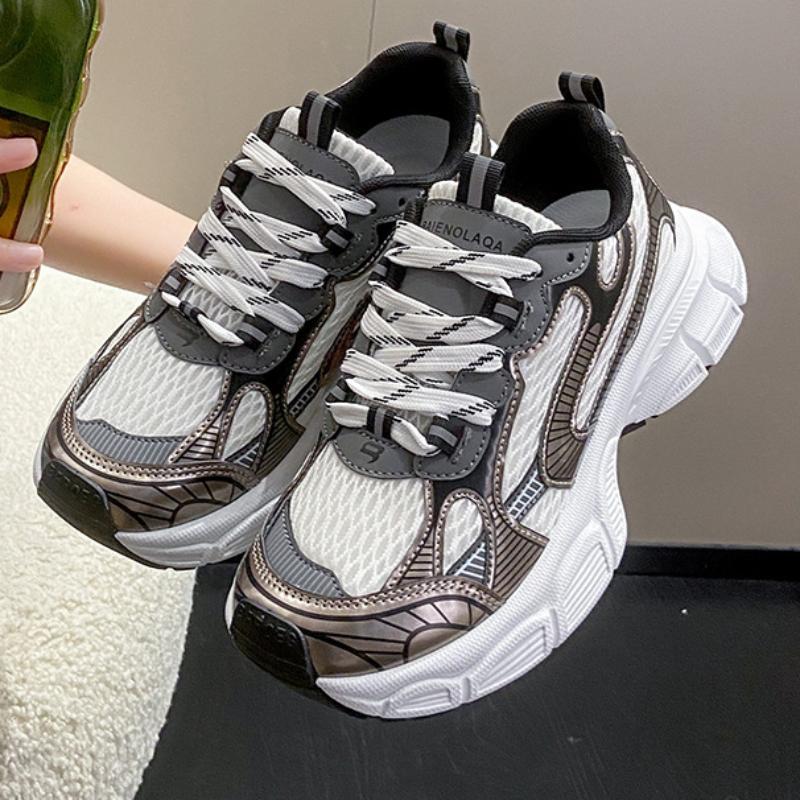 Height Increasing Chunky Sneakers Women Platform Shoes New Breathable Sports Shoes 2024 Simple Fashion Women's Casual Shoes