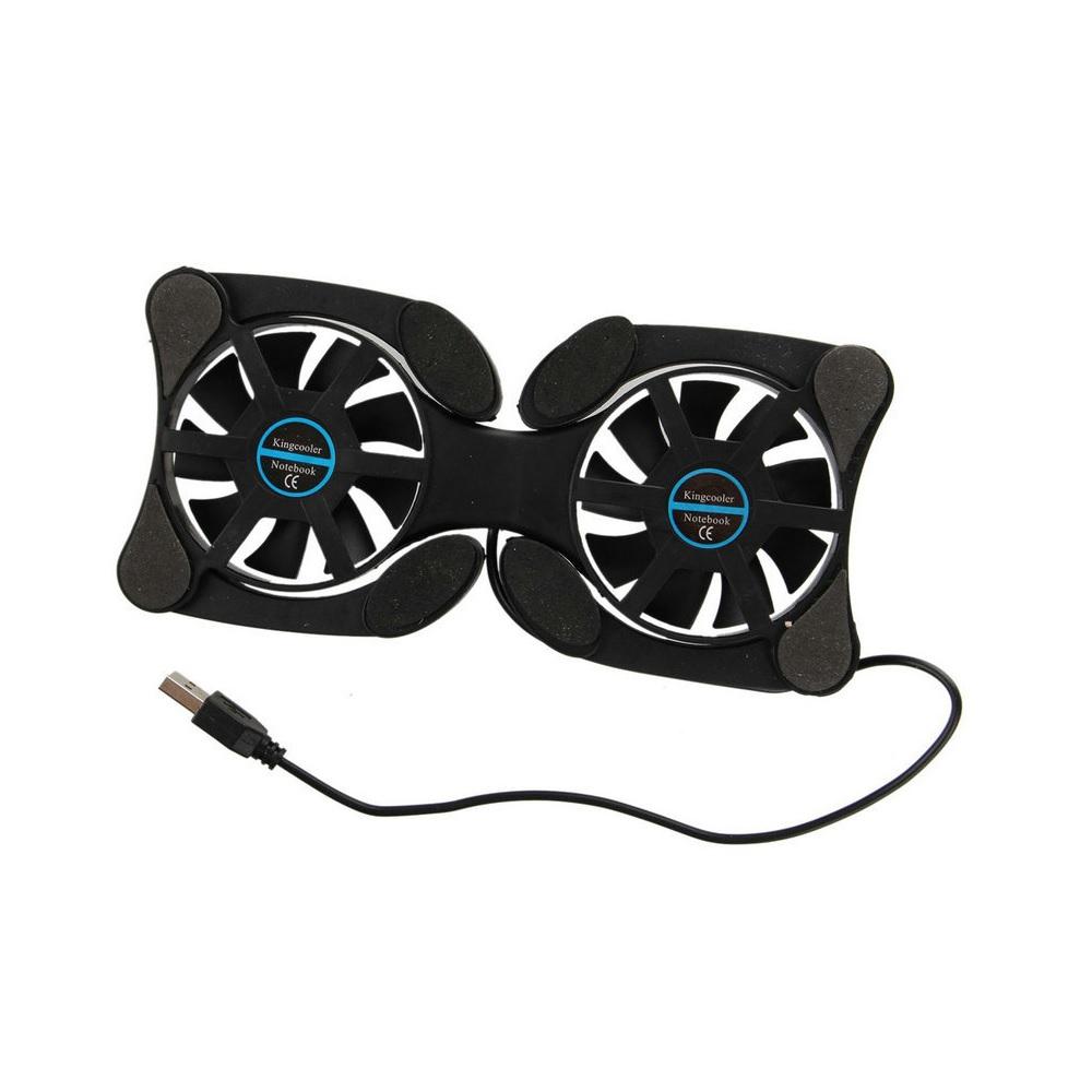 USB Dual Laptop Cooling Adjustable Fan Pad Foldable Slim Fans Cooler Stand