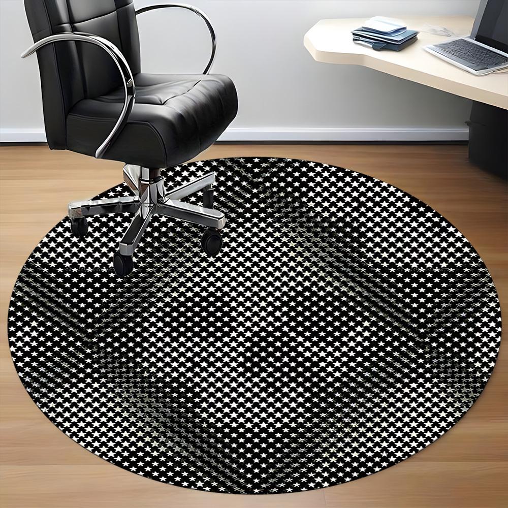 1pc Skull Pattern Carpet, Round Non Slip Durable Large Size Office Carpet, Suitable for Office