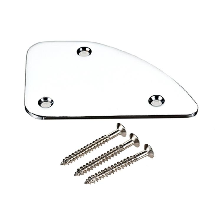 

Heavy Gauge 3 Hole Curved Neck Plate Metal Texture Suitable for Retro Style Guitars Includes Mounting Hardware 1