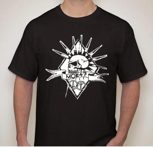 MOB 47 mohawk skull Punk rock hardcore thrash band T shirt M