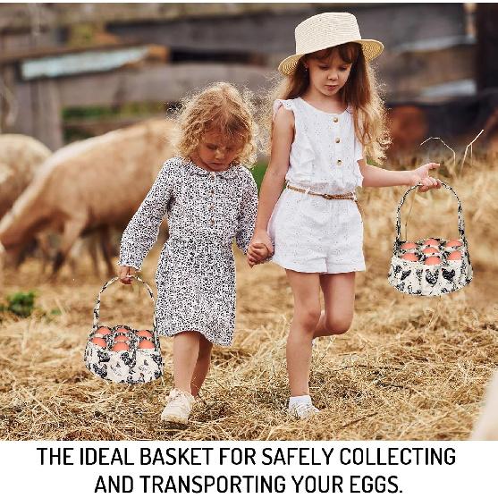 2Pcs Egg Bags with 7 Pouches Egg Collecting Basket Canvas Egg Gathering Bags for Farmhouse Garden Coop Hen Chicken Duck Goose Egg Storage, 8 x 2.6