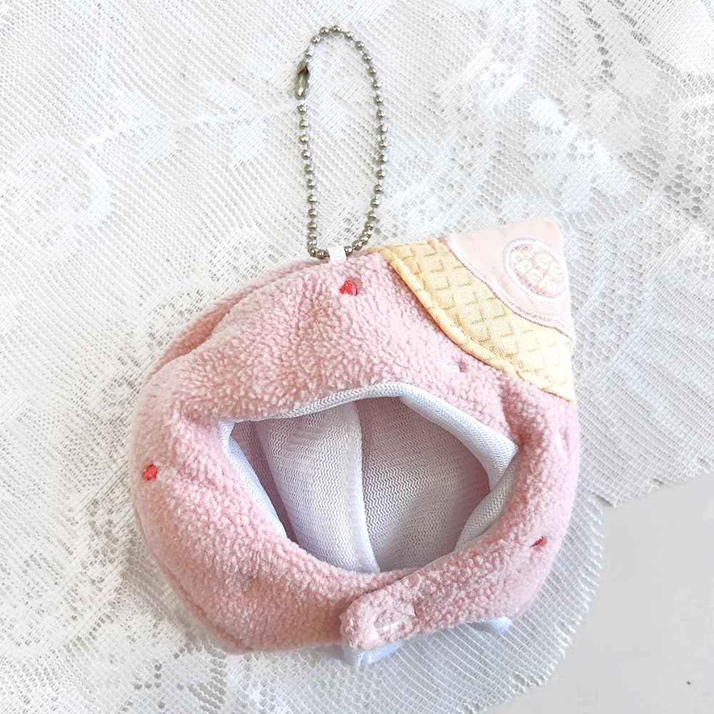 Ice Cream-Shaped Kigurumi Cap for 10cm Strawberry Plush Toy, Kigurumi Accessories, Otaku Activities, Doll Mascot, Kpopdoll Costume [Used]