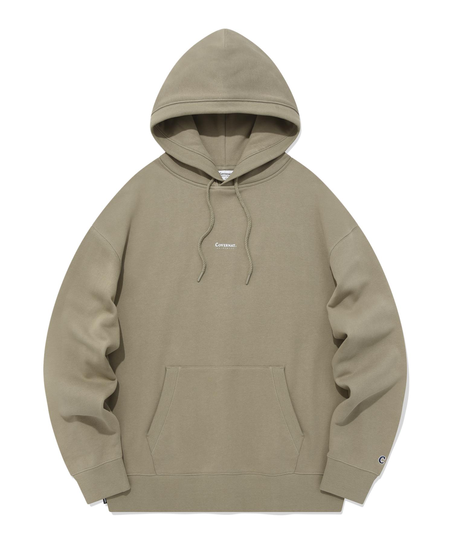 Covernat Oversized Small Authentic Logo Hoodie Beige Beige/L