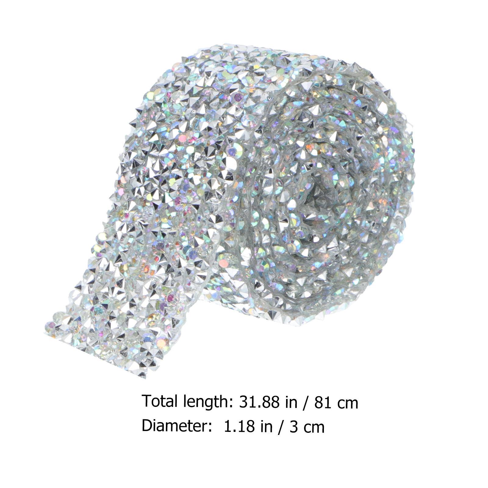 

Self-Adhesive Diamond Ribbon for Clothes DIY Craft Decor Perfect for Sewing Projects Bow Making Gift Wrapping Home Textiles and серебряный