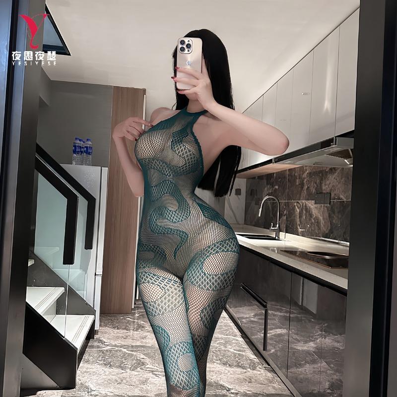 Women Sexy Jacquard One Piece Mesh Bodystocking See Through Erotic Intimate Lingerie