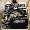 1 Stück Personalisierte Decke mit Tom Kaulitz Muster, Flanelldecke, Geeignet für alle Jahreszeiten, für Heimdekoration, Wärme und Komfort, Geschenke, Weihnachtsgeschenk -HE221