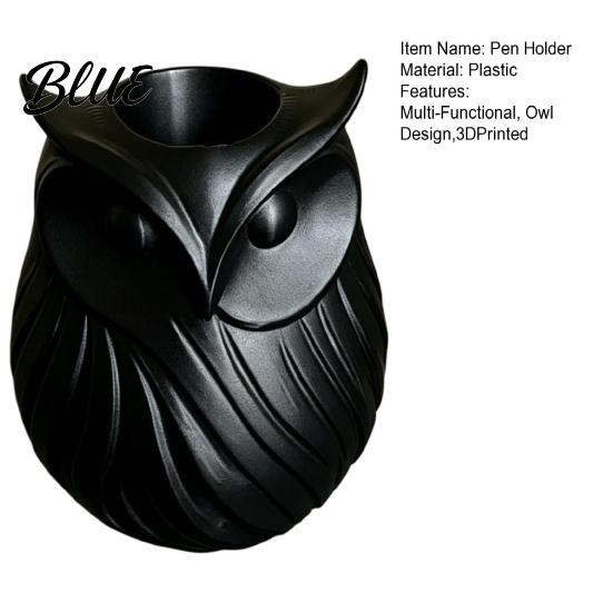 Frosted Texture Pen 1 Flower Printed Holder Owl Holder 3D 2 in Vase Decorative Desk Organizer Cute Plastic Makeup