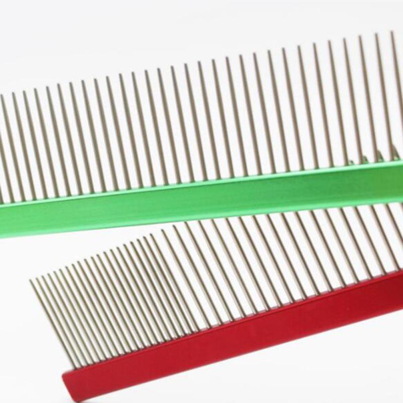 1 pieptene din aliaj de aluminiu pentru câini pentru caini, pisici, instrument de îngrijire pentru îndepărtarea părului