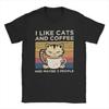 I Like Cats And Coffee And Maybe 3 People Men T Shirt Amazing Tee Shirt Crew Neck T-Shirts Pure Cotton New Arrival Tops