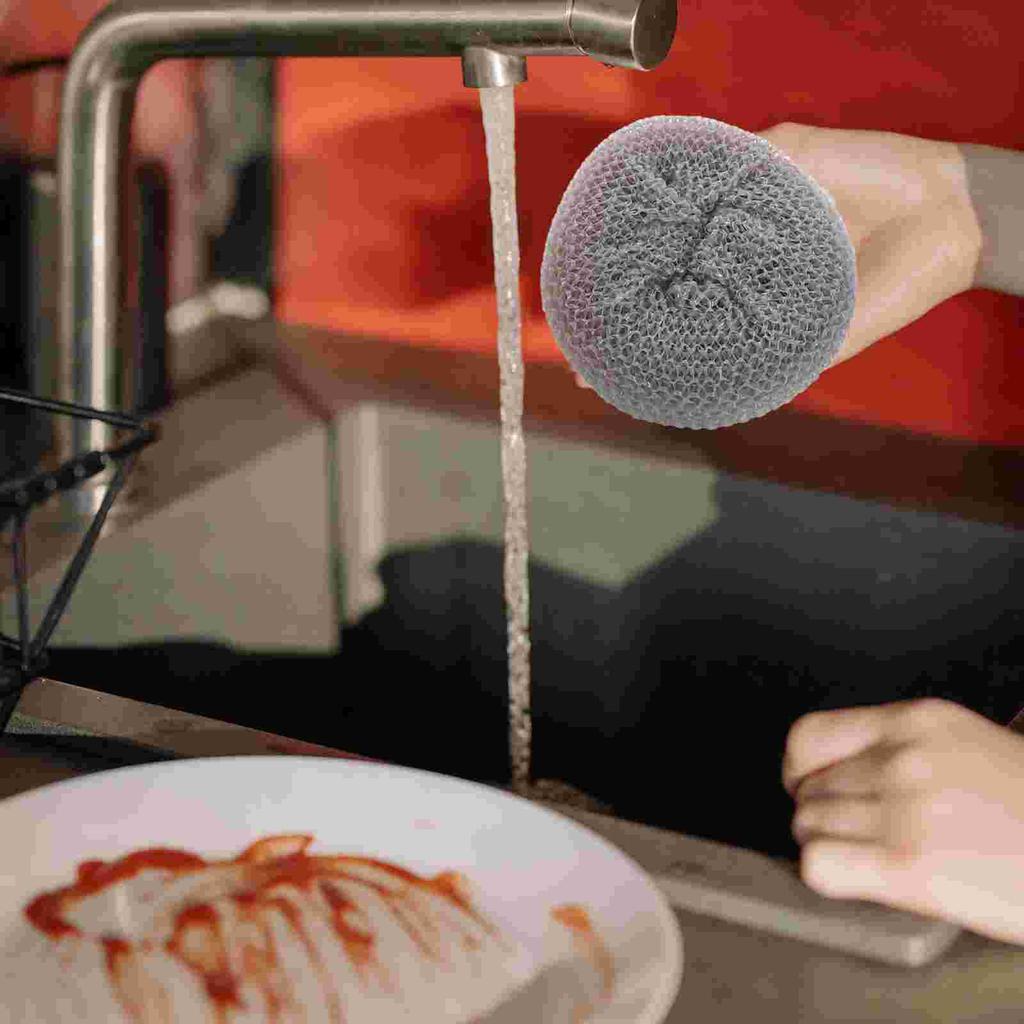 30 Pcs Dish Scrubber Wash Bowl Ball Kitchen Sponge Non Scratch Scouring Pad Pot Scrubber Multipurpose Pads Household