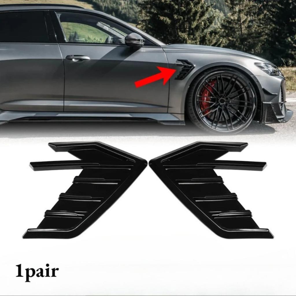 Universal Car Side Air Vent Shark Gill Decorative Strip,3D Personalized Auto Modification Sticker,Self‑Adhesive Body Fender Simulation Air Outlet Trim