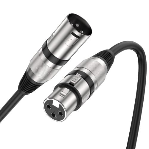 MOSWAG XLR Cable Microphone Cable, 1 Meter (1m), Canon Cable, XLR Male To Female Cable, XLR Balanced Connection for Microphone Recording, Compatible W