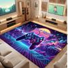 Neon Colorful Theme Crystal Velvet Floor Rug Personalized Custom Name Text Warm Carpet Home Decoration