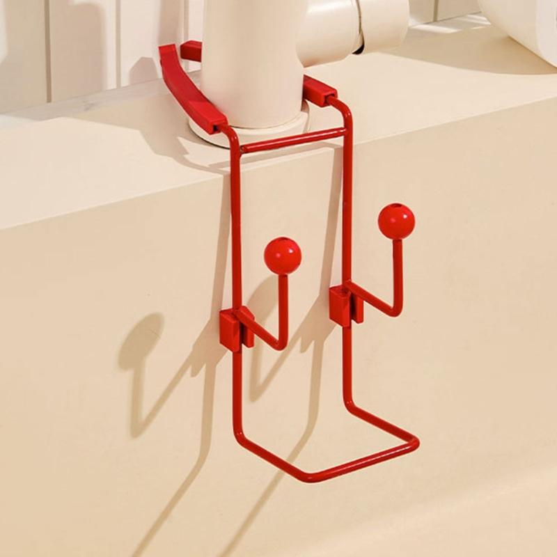 Metal Faucet Sponge Holder Rack, Two Shelf Sink Rack With Hanging Fit and Open Wire Drainage for Washing Tools