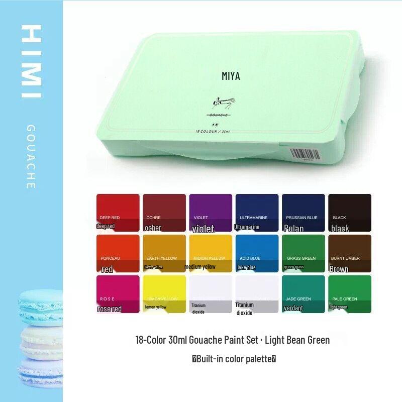 Miya HIMI Gouache Paint Set for Beginners – 18 or 24 Colors, 30ml Each