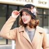 Knitted Hat Ladies Autumn and Winter Woolen Hat Winter Female Hat Flower Plus Velvet Fisherman Hat Basin Hat Mother Winter Hat EMA