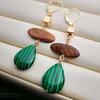 1 Pair Unique Carved Piercing Drop Earrings Charm Gift Vintage Ethnic Style Women Stones Hook Earrings Party Jewelry