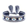 Adjustable Rope Woven Charm Bracelets Stackable Wrap Blue Eyes Bracelet  Jewelry Gift