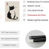 3Pcs Vintage Japanese Cat Wall Art Cute Funny Japanese Black Cat Canvas Paintings Japanese Matsumoto Hoji Prints Neutral Wall Decor Cat Pictures