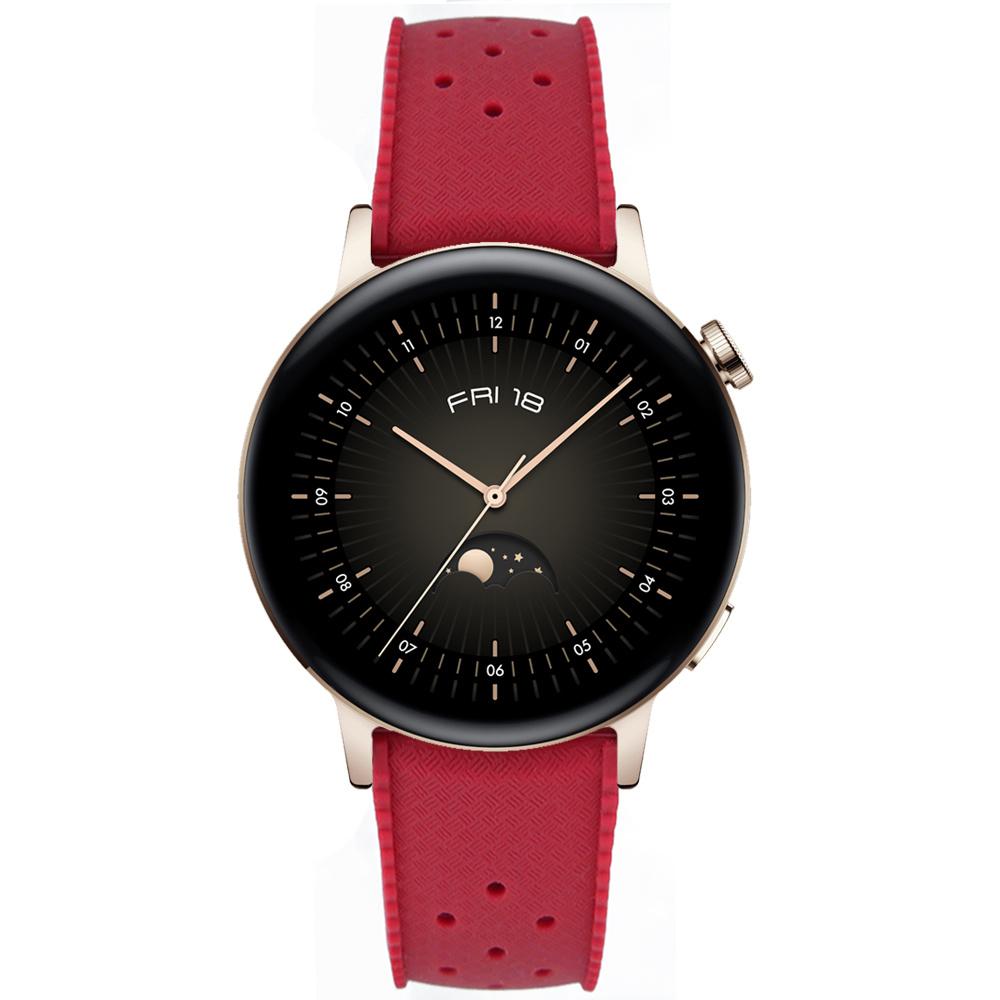 ERBORD Universal Silicone Strap 20mm, Tropic, Red/Black Buckle
