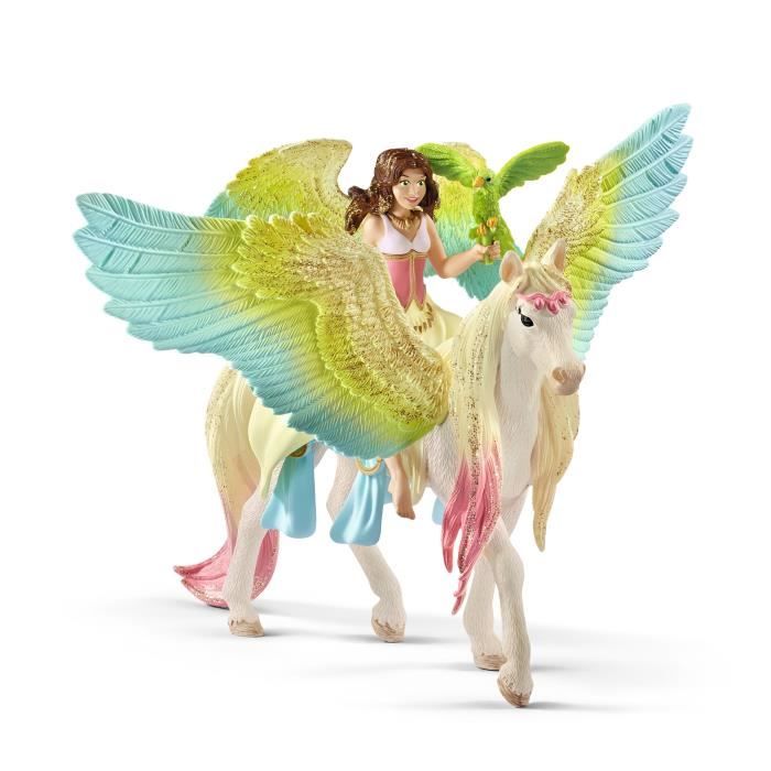 Magic Pieces Box with Fairy Surah and Her Glitter Pegasus - Schleich Unicorn and Fairy Figurine with Movable Arms and
