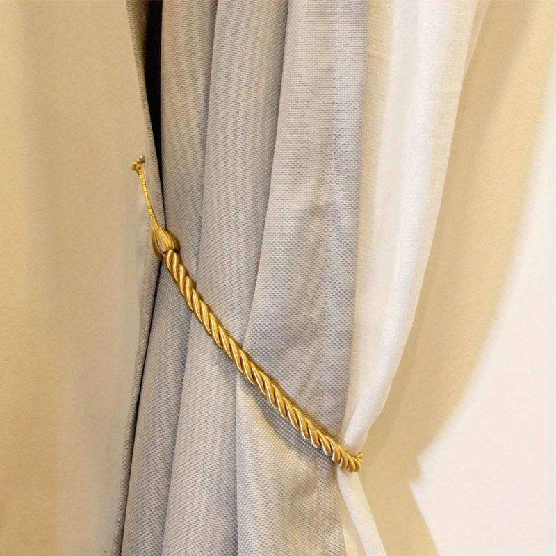 1Pair Handmade Weave Curtain Tieback Gold Curtain Holder Clip Buckle Rope Home Decorative Room Accessories Curtain Tie Backs
