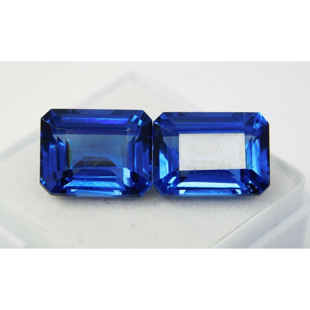 Natural Blue Tanzanite Loose Gemstone 8 To 10 Ct Each Emerald Cut Pair for Jewelry Making and Crafts