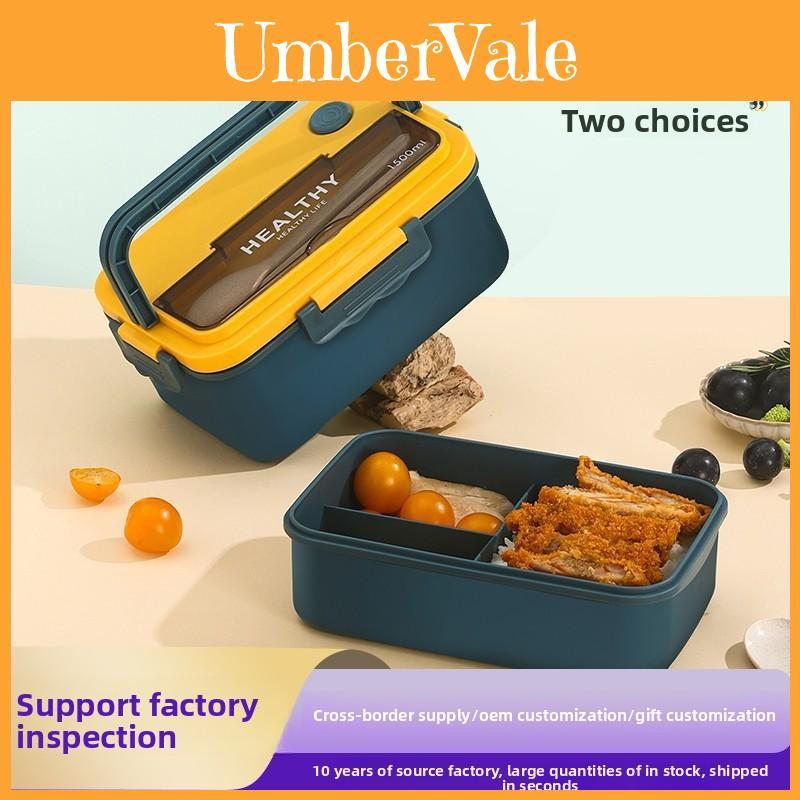 Portable Lunch Container With Divided Compartments And Microwave Safe For Office And School
