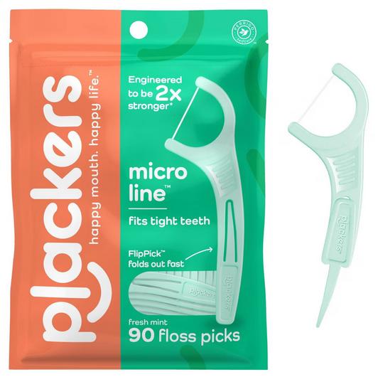 Nici Dentystyczne Z Uchwytem I Wykałaczką Miętowe Floss Plackers 90 Sztuk