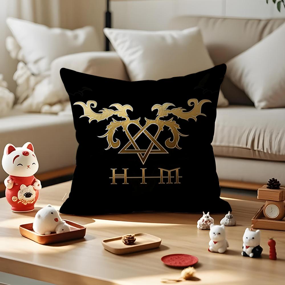 

HHim Ornate Heartagram Pillow Case Antidustmite Pillowcase Invisible Zipper Silky Short Plush Sofa Cushion Cover 30x30cm